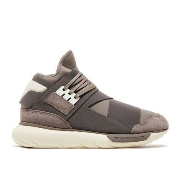 Y-3 Adidas Qasa High Sneaker 40 7 Mens Brown Cream Yohji Yamamoto New - Picture 1 of 11